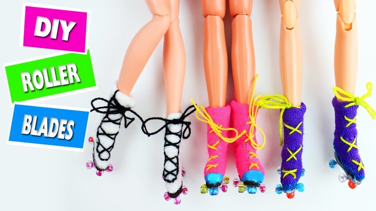 DIY | Miniature Working Doll Roller Blades - Easy Doll Crafts - simplekidscrafts