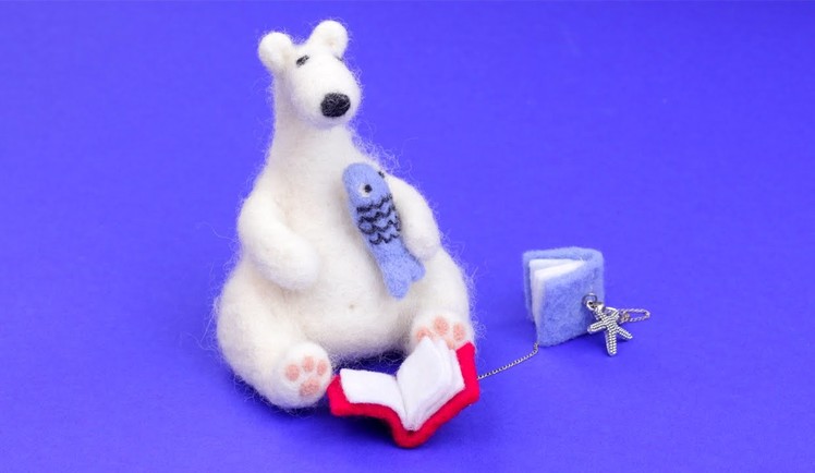 DIY Needle Felting Polar Bear Toy and Books Keychain