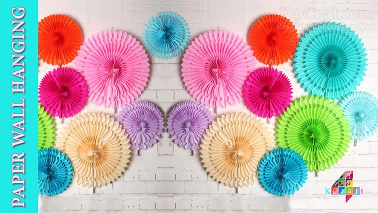 DIY: Paper ceiling. wall hanging Designer Flowers -Party. Home Decoration #DiwaliSpecial