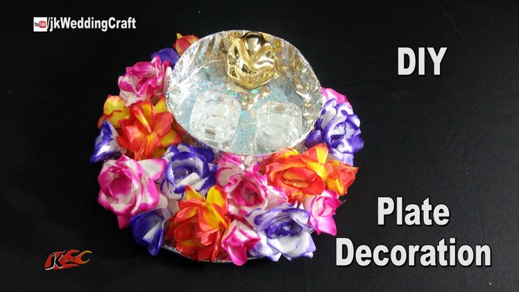 DIY Plate Decoration| Engagement. Wedding Ring Platter | How to make | JK Wedding Craft 110