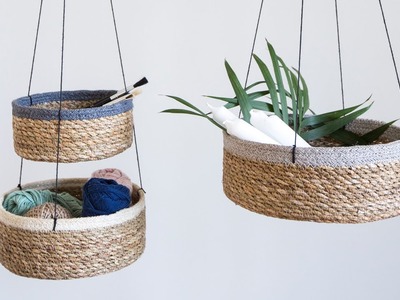DIY: Seagrass storage baskets by Søstrene Grene
