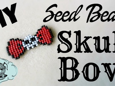DIY Seed Bead Skull Bow Rockabilly Emo How To Tutorial. Bead Weaving . ¦ The Corner of Craft