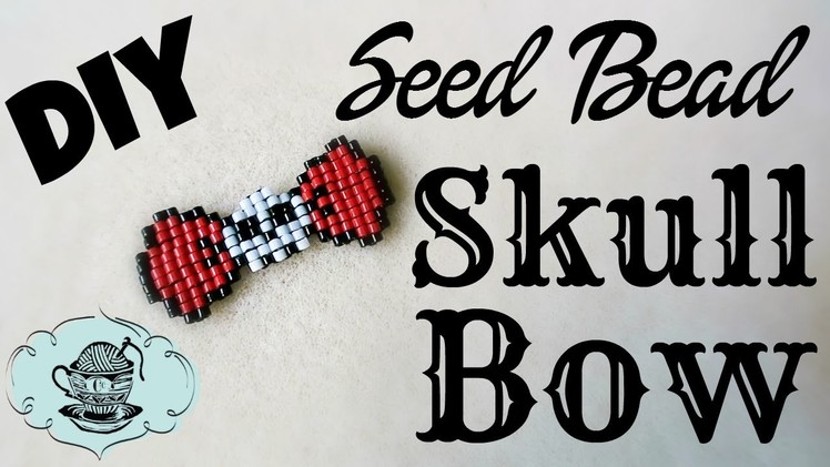 DIY Seed Bead Skull Bow Rockabilly Emo How To Tutorial. Bead Weaving . ¦ The Corner of Craft