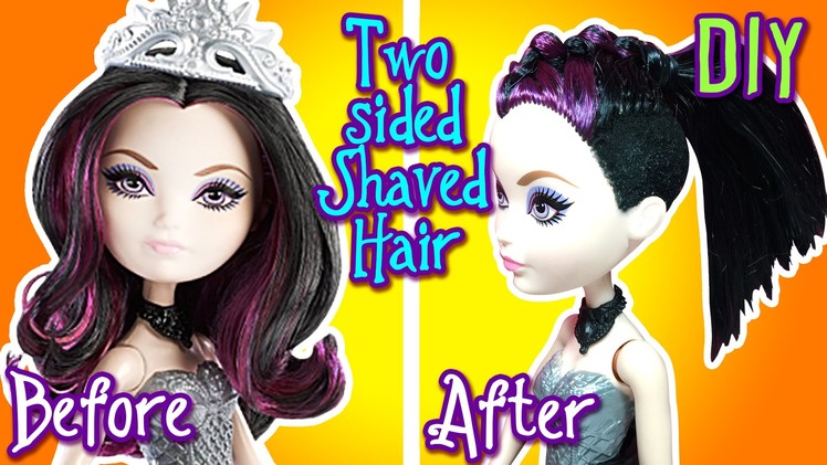 How to Cut Two Sided Shaved Hairstyle For Doll - DIY - Ever After High Tutorial