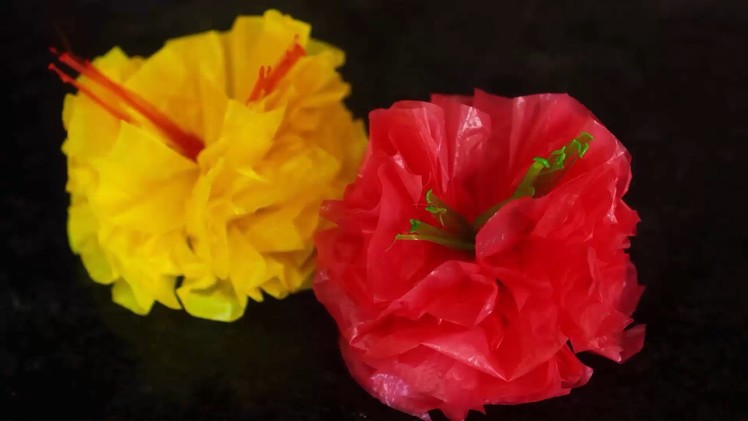 How to make DIY Flowers with Polythene Bags by SrujanaTV