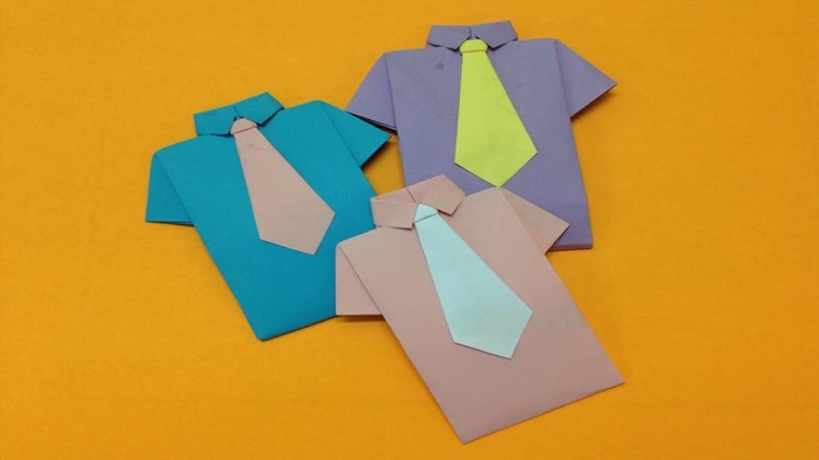 How to make paper shirt and neck tie, Easy origami shirts for beginners ...
