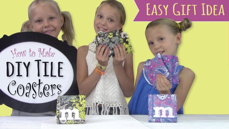How to Make Tile Coasters  |  Paper Napkin Decoupage  |  DIY Gift Idea for Kids