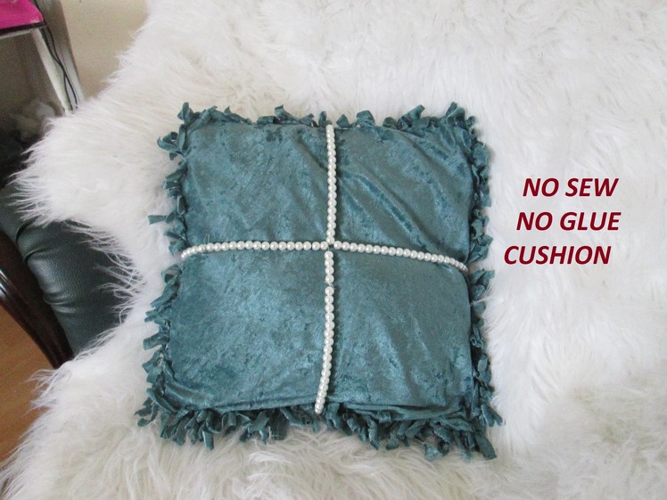 No sew no glue cushion cover.beaded cushion cover DIY