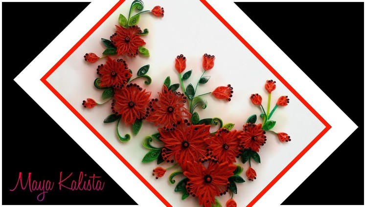 Paper Quilling flowers designs  - quilling wall frame designs - DIY -  paper art!