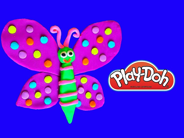 Play Doh How to make Butterfly with modelling clay Creative for children|Como hacer mariposa playdoh