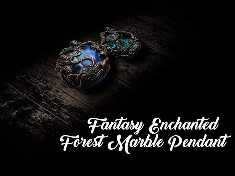 Polymer Clay Pendant | Fantasy Enchanted Forest marble Pendant DIY | Clay Jewelry Tutorial