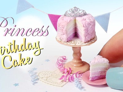 Simple Princess Birthday Cake Tutorial. Miniature Food DIY