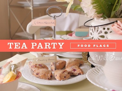 DIY buffet food labels from gift tags