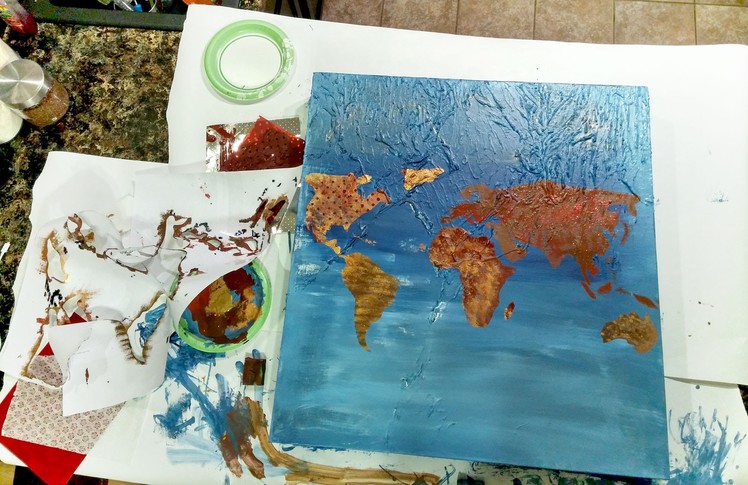 DIY Canvas World Map in 1 hour