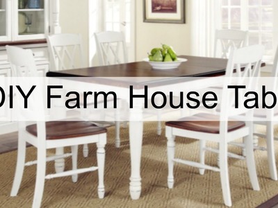 DIY Farm House Table & Chairs. (White.Wood)