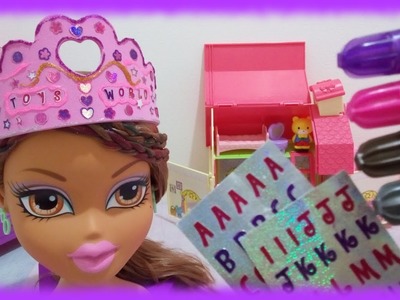 Melissa and Doug DIY Princess Tiara on Bratz Yasmin Styling Head Doll ♥ Toys World Video