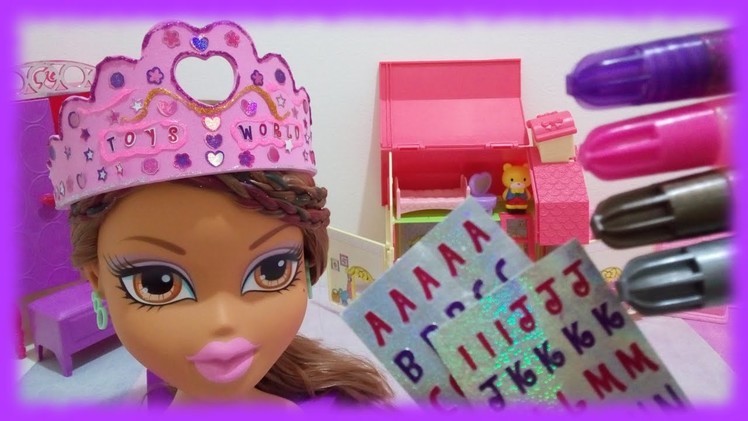 Melissa and Doug DIY Princess Tiara on Bratz Yasmin Styling Head Doll ♥ Toys World Video