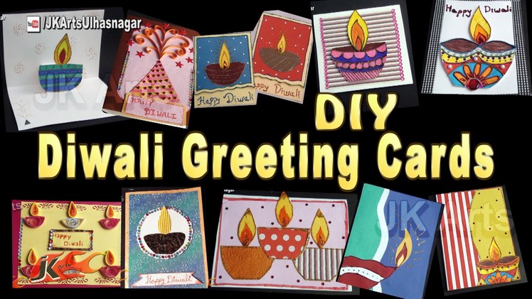 14 Diwali Greeting Cards Making  Video Compilation | DIY How to make | JK Arts 1078