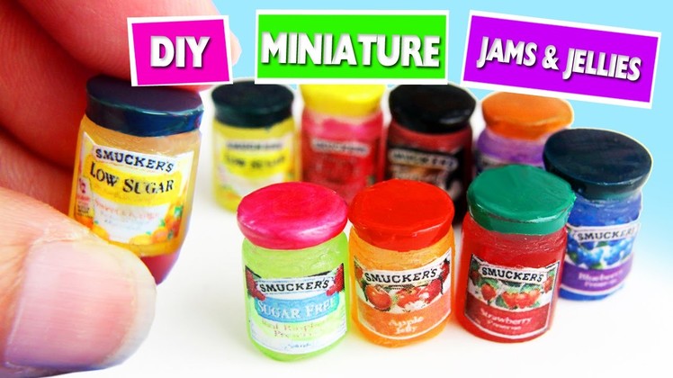 5 minute crafts - DIY Miniature Realistic Dollhouse Jelly and Jam Jars