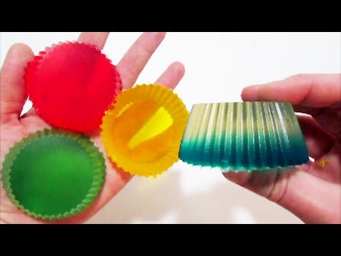 Como hacer gelatina mágica! Cambia de color en Cupcakes