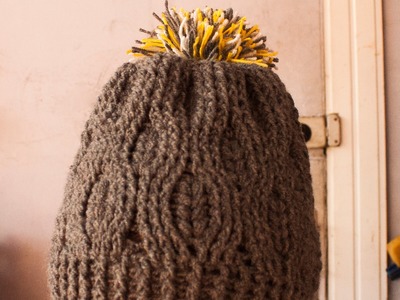 Crochet cabled beanie