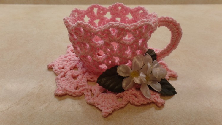 CROCHET How To #Crochet Decorative TeaCup and Saucer #TUTORIAL #331