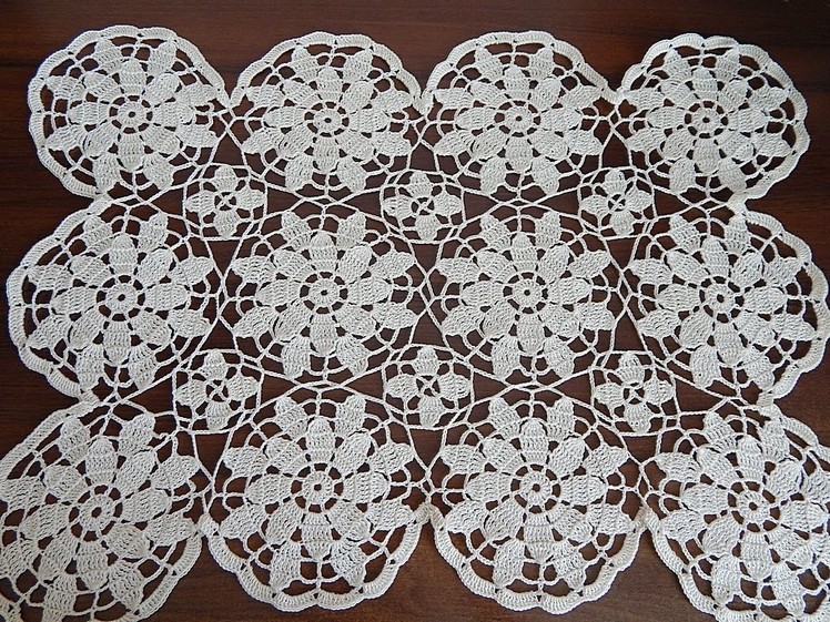 CROCHET motif doily tablecloth blanket tutorial Part 3