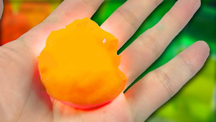DIY BOUNCING SLIME GUMMY ORANGE | SILLY PUTTY WITHOUT LIQUID STARCH - Elieoops