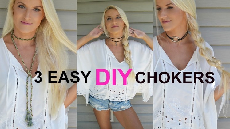 DIY Chokers Tutorial & 3 Easy Styles   Tassel, Loop, Charm Necklace