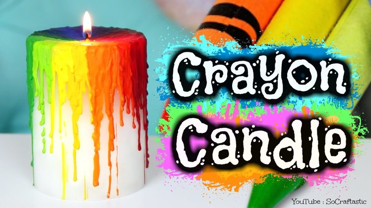 DIY Crayon Drip Candle - Melting Crayons How To - Rainbow Melt Candles & Halloween