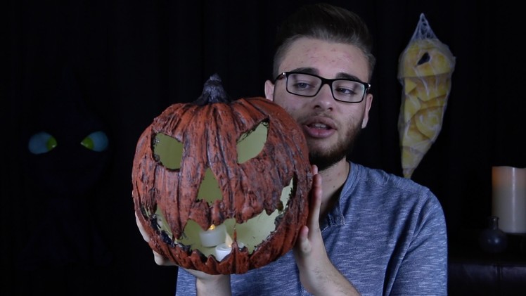DIY fake creepy jack o'lantern  - Halloween prop tutorial