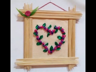 DIY Handmade Decoration - How to Make a Frame with Embroidery Heart + Tutorial .