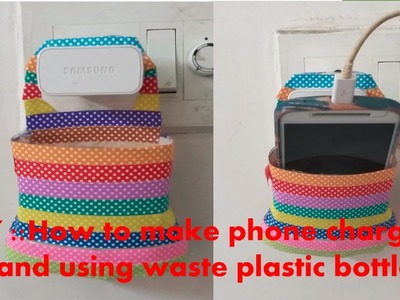 DIY:: How to make phone charger stand using waste plastic bottle !!