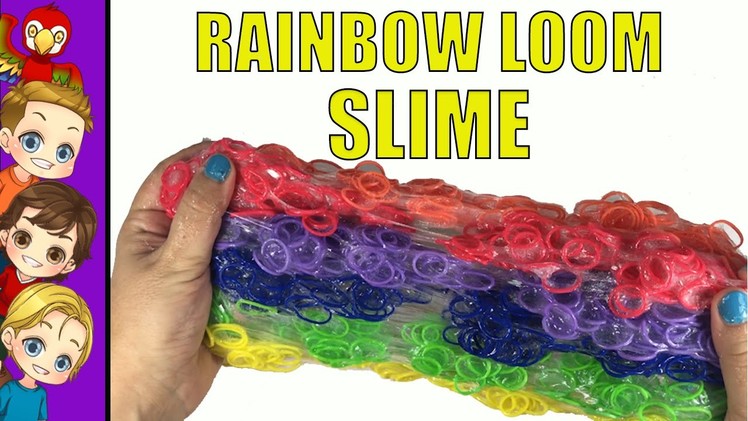 DIY SLIME With Rainbow Loom Rubber Bands Stretch and Fun No BORAX