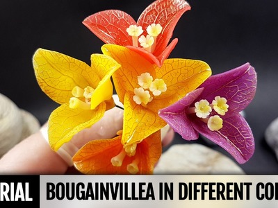 DIY !With Subtitles! How to make Realistic Bougainvillea Flowers in different colours. Tutorial