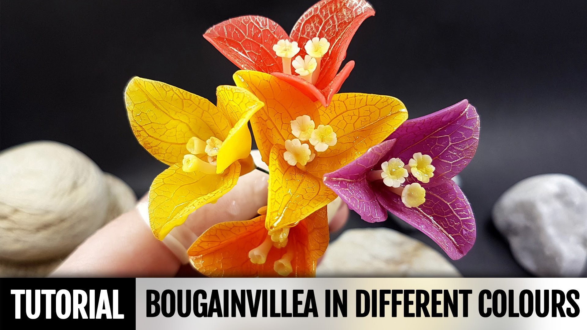 DIY !With Subtitles! How to make Realistic Bougainvillea Flowers in different colours. Tutorial