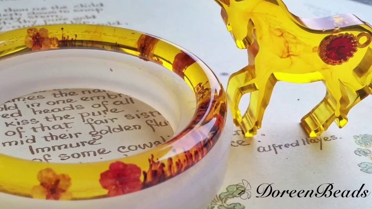 Doreenbeads Jewelry Making Tutorial - How to DIY Resin Bangle with Clear Silicone Mold