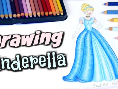 Drawing Cinderella. How To Draw a Disney Princess with colored pencil DIY