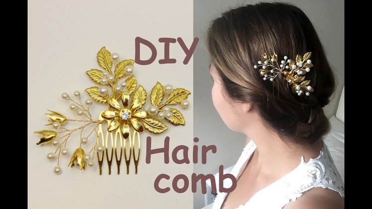 Easy DIY Gold Leaves Hair Vine Bridal Comb Hairpiece Headpiece Tutorial