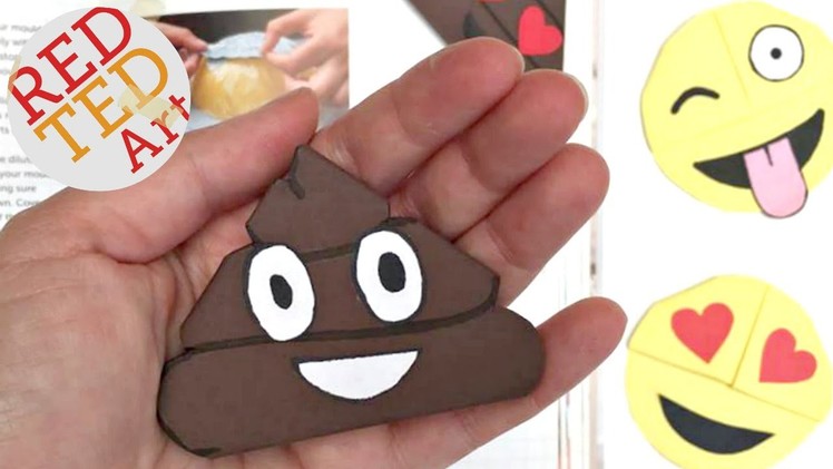 Easy Poop Emoji Bookmark Corners - Origami Inspired - Emoji DIY