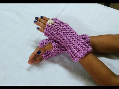 ENGLISH How to Crochet gorgeous finger-less gloves