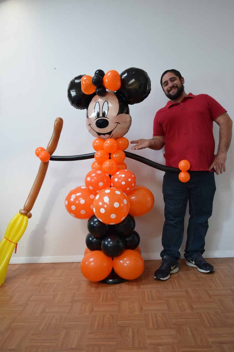 Halloween Minnie Mouse Balloon Column tutorial   DIY Minnie Balloon Decoration Idea