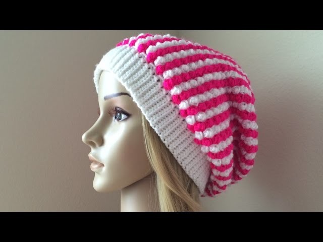 How To Crochet A Raspberry Stitch Hat, Lilu's Handmade Corner Video # 102