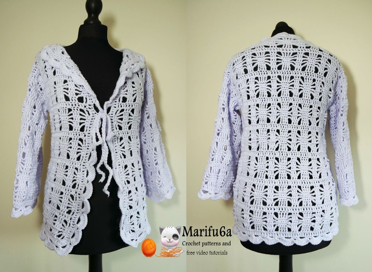 How to crochet spider jacket all sizes pattern tutorial