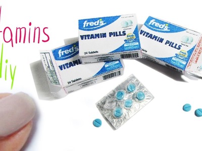 Miniature doll vitamins tablets box tutorial DIY