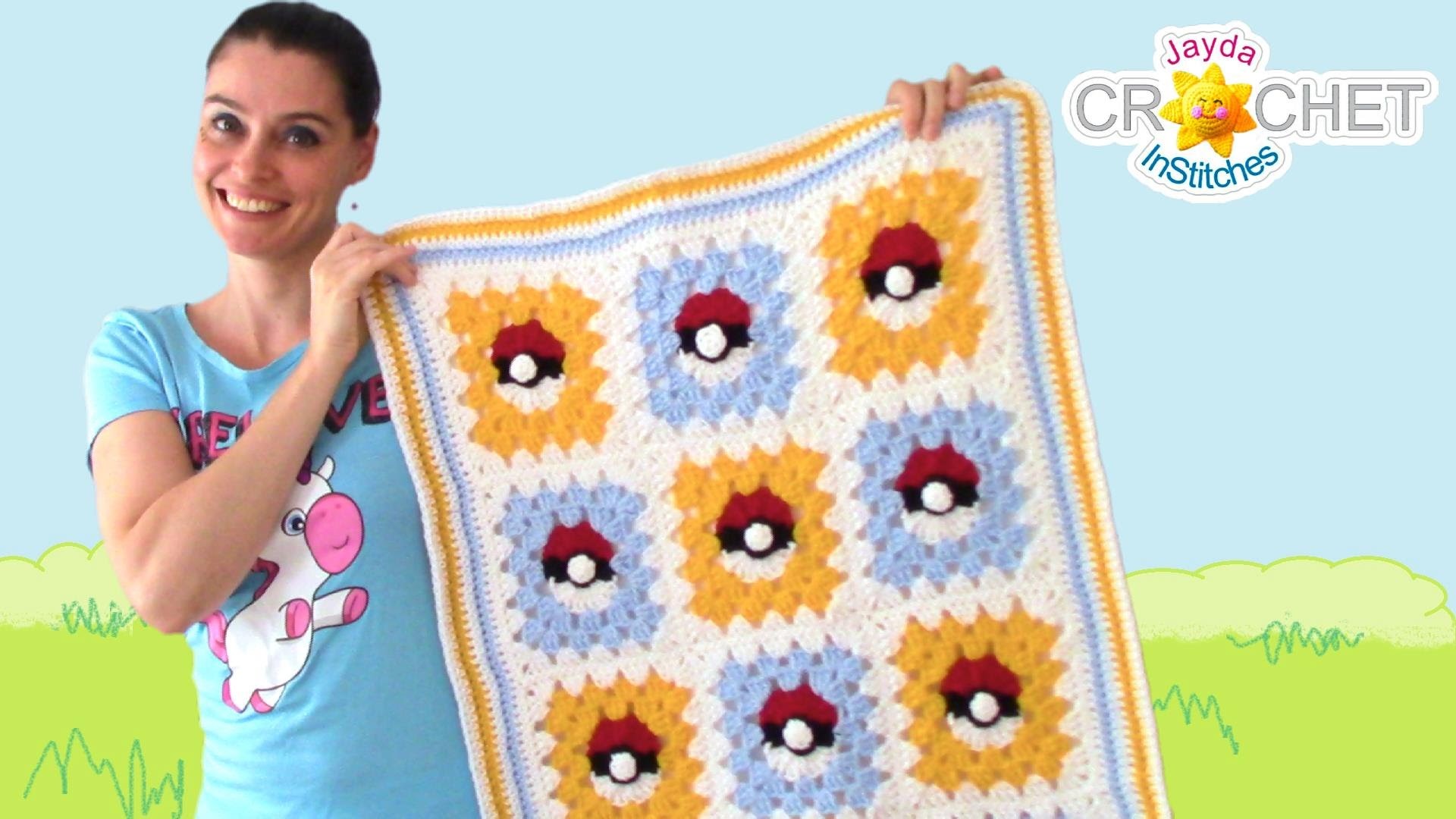 Pokemon Granny Square Crochet Blanket Pattern