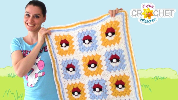 Pokemon Granny Square Crochet Blanket Pattern