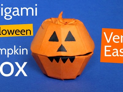 Quick and Easy Origami Halloween Pumpkin Box - DIY Tutorial