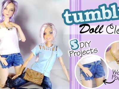 Tumblr Inspired Doll.Barbie Clothes (5 Projects). DIY Dolls.Dollhouse