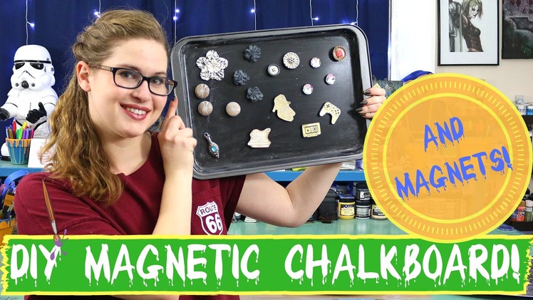 Upcycled Crafts- DIY MAGNETIC CHALKBOARD and DIY MAGNETS!